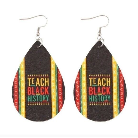 African festive colorful dangle earrings - Picture 3 of 3